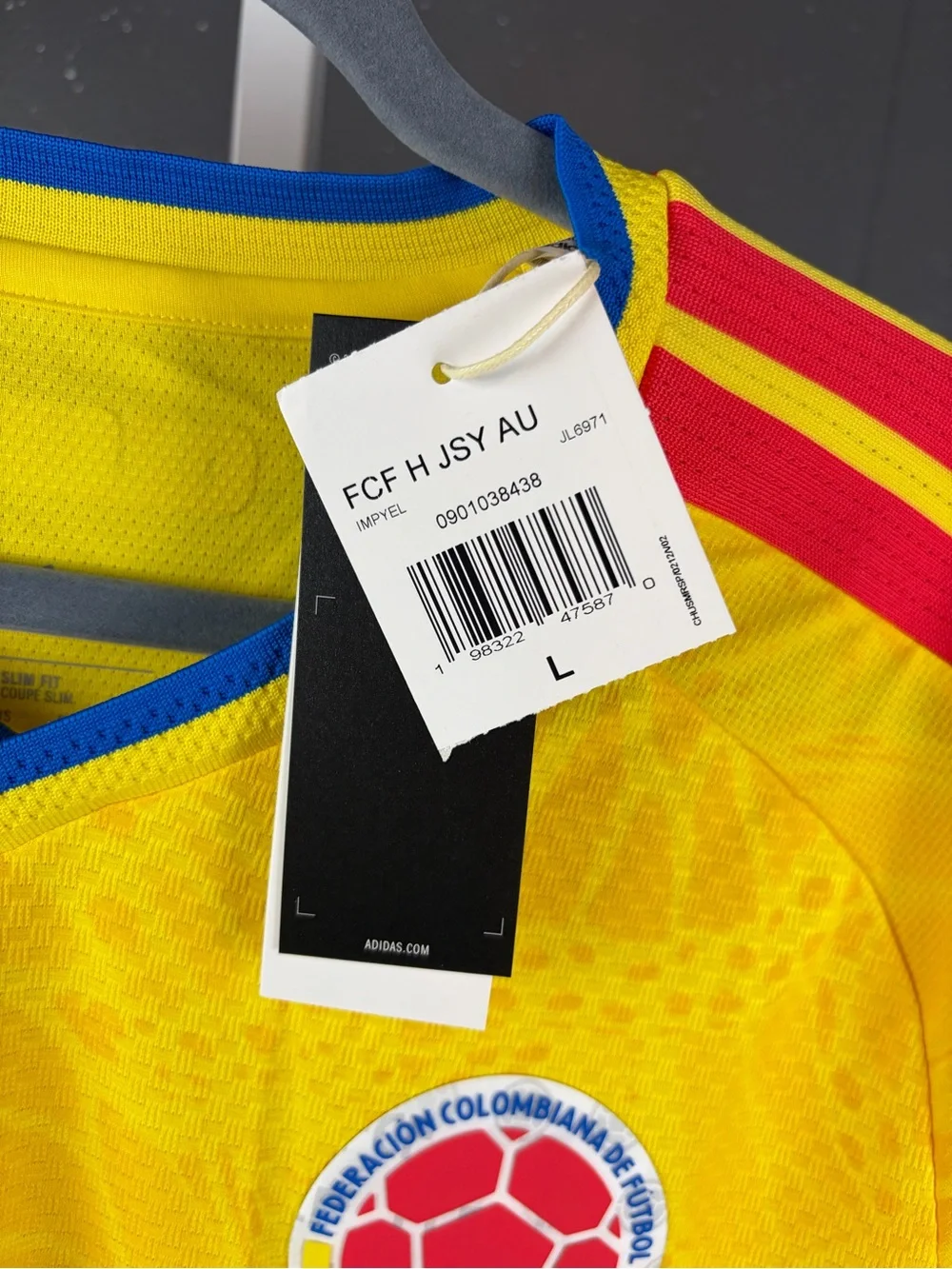 adidas Columbia 2026 Home Authentic Jersey Impact Yellow Size Large Brand New